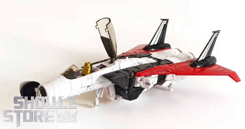 Ramjet jet fighter mode with purple fuselage and white wing configuration Ramjet jet fighter mode with purple fuselage and white wing configuration