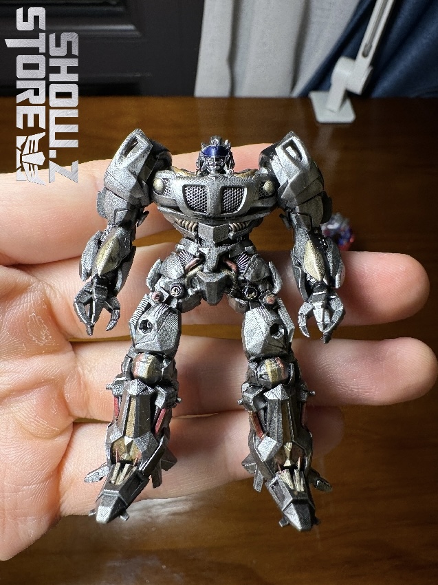 Custom Transformers Jazz 3D printed mini robot silver metallic hand Custom Transformers Jazz 3D printed mini robot silver metallic hand