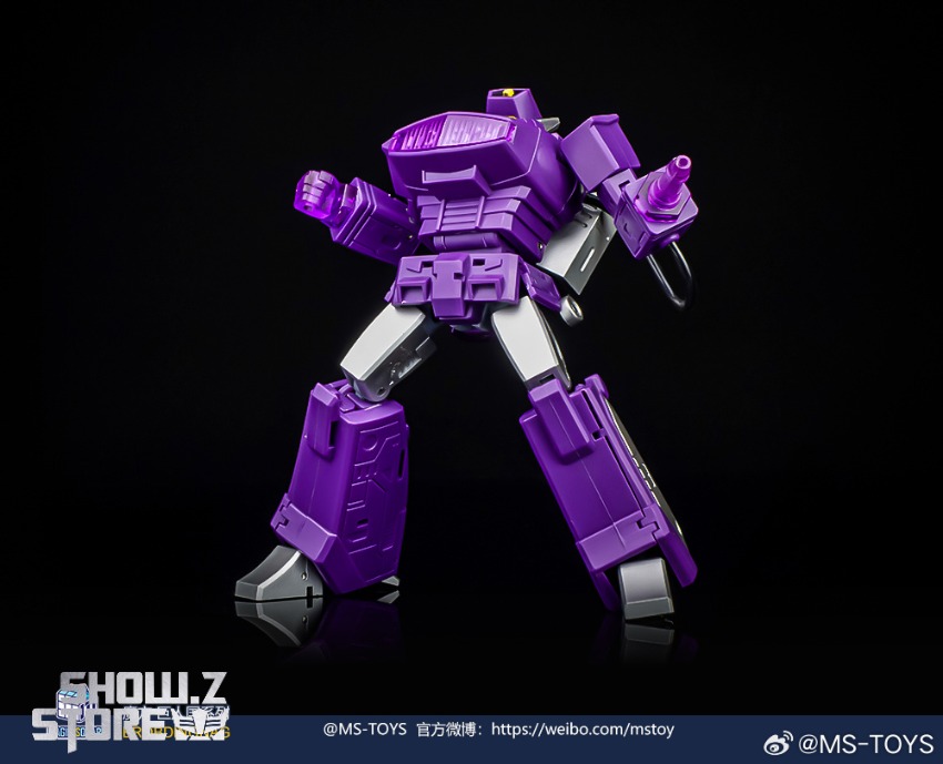 Shockwave Spock purple robot battle stance wide pose display Shockwave Spock purple robot battle stance wide pose display