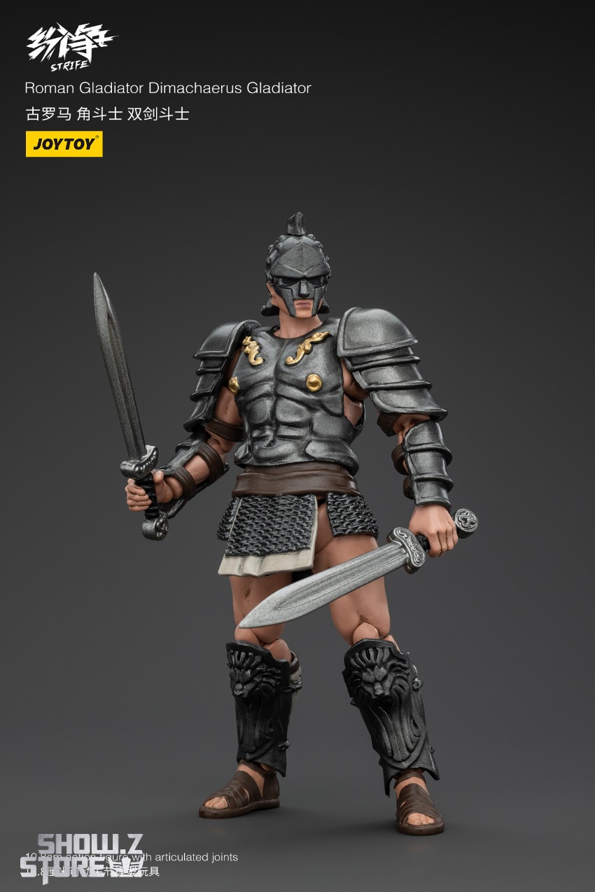 Detailed Roman gladiator warrior wearing decorative armor and metal helmet Detailed Roman gladiator warrior wearing decorative armor and metal helmet