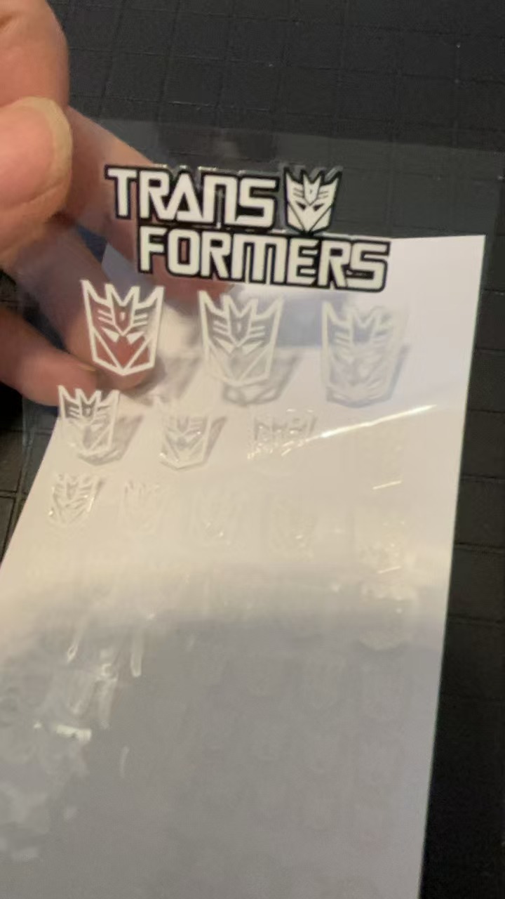 Transformers symbol sticker set of 6 with red and white faction logo Transformers symbol sticker set of 6 with red and white faction logo