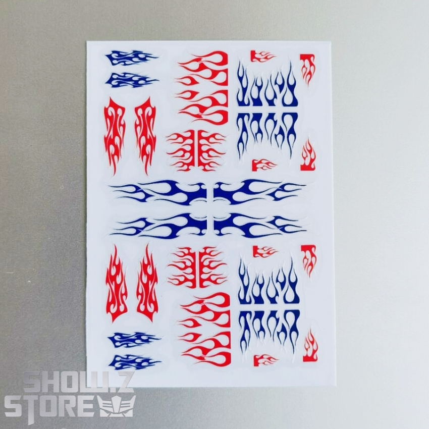 Transformers flame decal sticker sheet with red blue tribal fire patterns Transformers flame decal sticker sheet with red blue tribal fire patterns