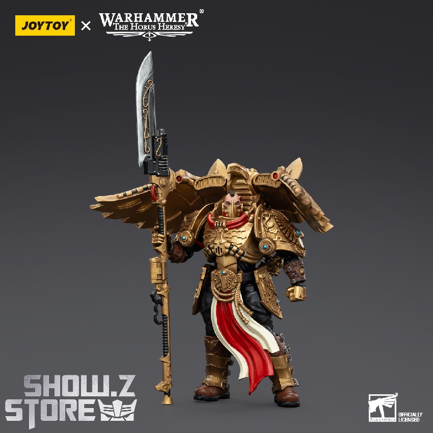 Warhammer 40K collectible displaying dynamic warrior stance with sword Warhammer 40K collectible displaying dynamic warrior stance with sword