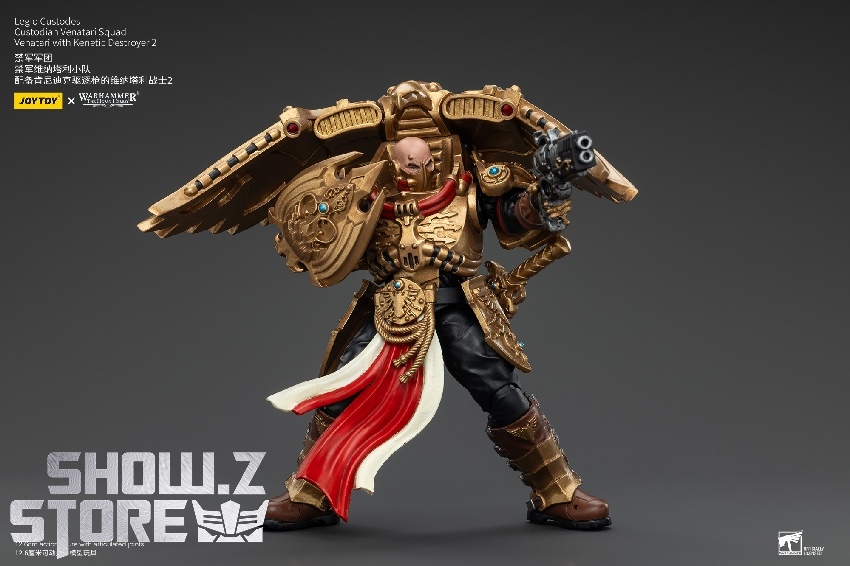 Golden Legio Custodes elite warrior ornate armor and sword weapons Golden Legio Custodes elite warrior ornate armor and sword weapons