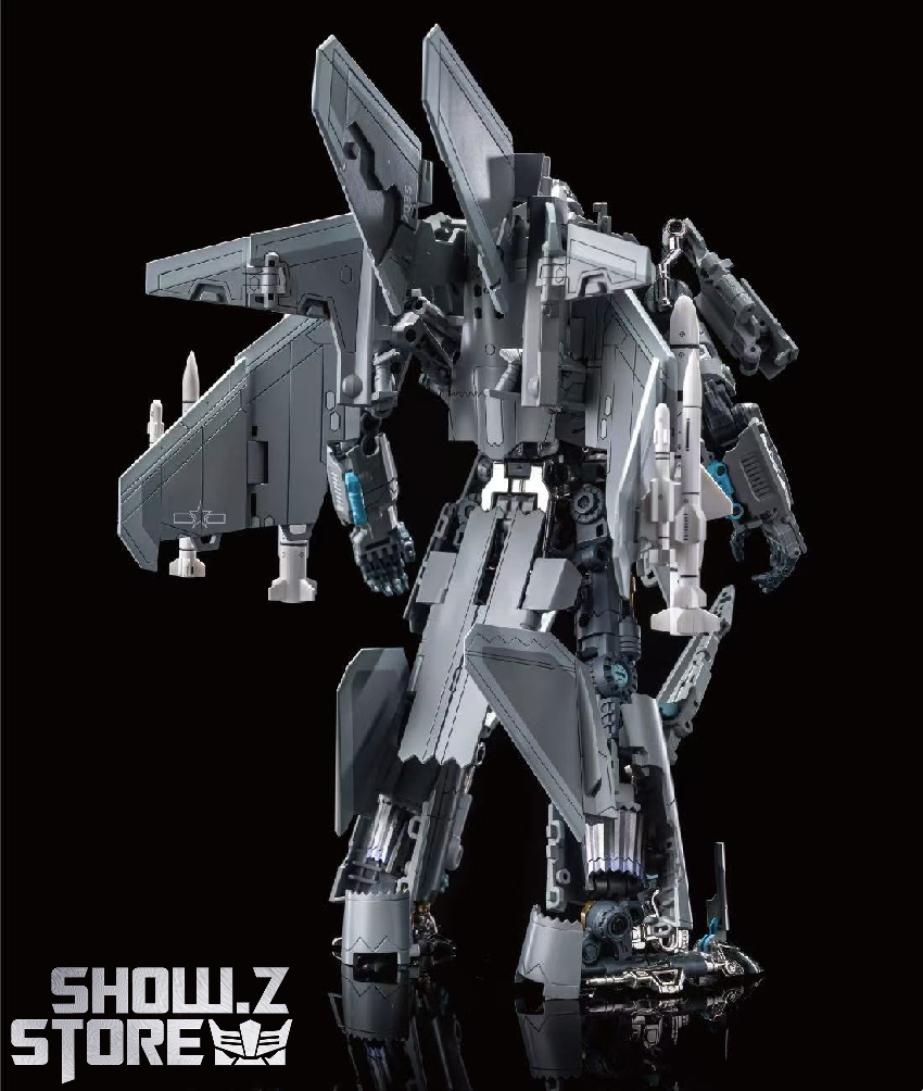 Robot standing pose on black platform base with complete transformation Robot standing pose on black platform base with complete transformation