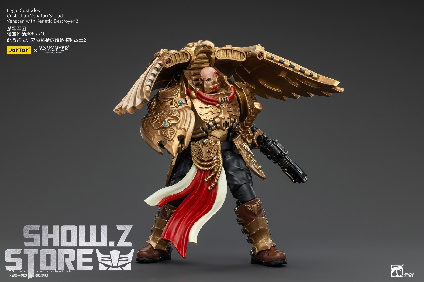 Horus Heresy faction warrior figure detailed weathering gold paint scheme Horus Heresy faction warrior figure detailed weathering gold paint scheme