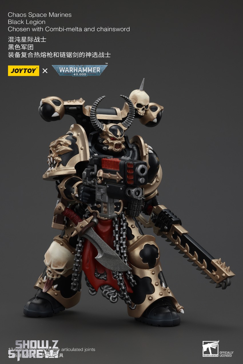 Decorated skeleton-themed space marine figure displayed Decorated skeleton-themed space marine figure displayed