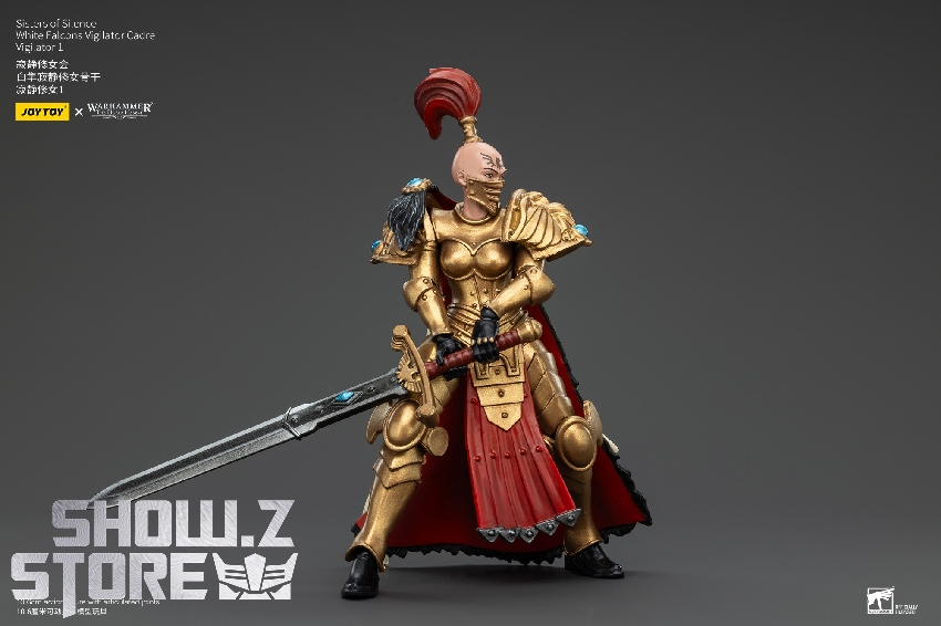 JoyToy 1/18 Warhammer Horus Heresy Sisters of Silence golden warrior red plume JoyToy 1/18 Warhammer Horus Heresy Sisters of Silence golden warrior red plume