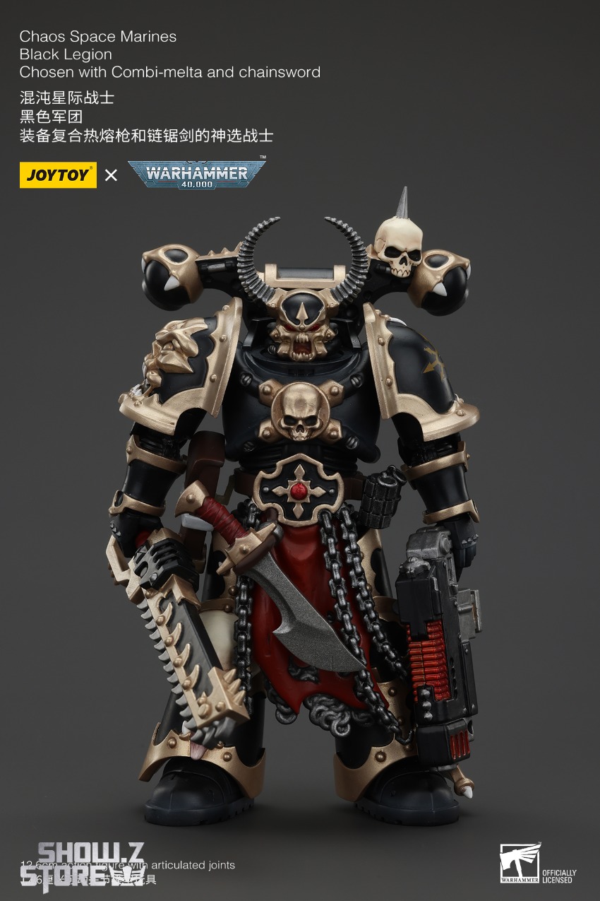 JoyToy Warhammer 40K Chaos Space Marines warrior horns bone armor JoyToy Warhammer 40K Chaos Space Marines warrior horns bone armor