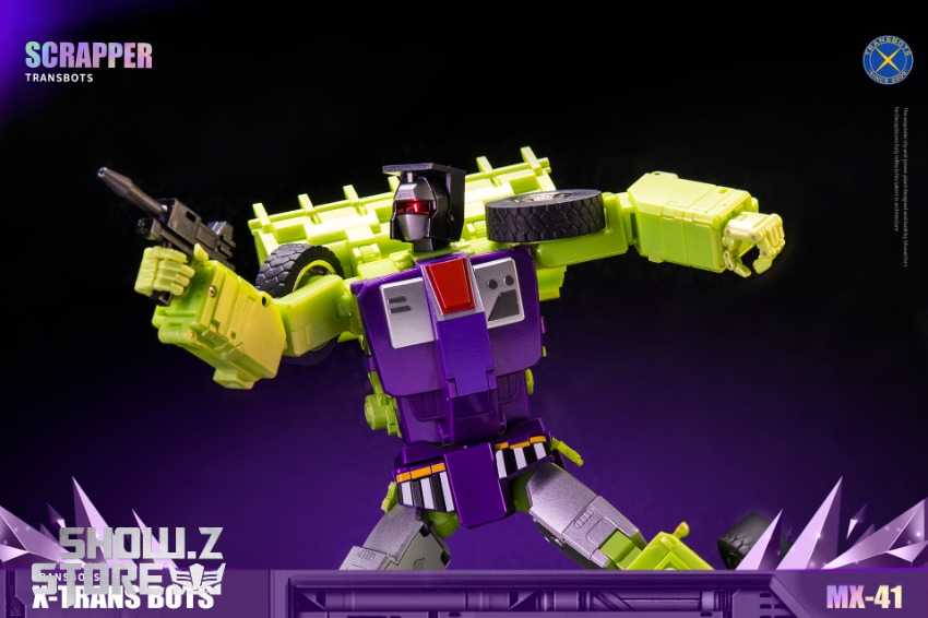 XTransbots Scrapper vehicle mode excavator front view display XTransbots Scrapper vehicle mode excavator front view display