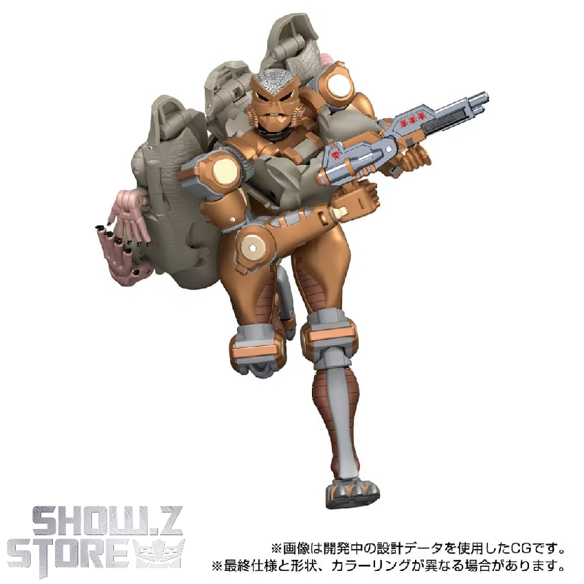 Highly detailed brown gray motorized armor transformation robot with weapon Highly detailed brown gray motorized armor transformation robot with weapon