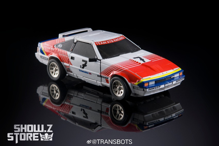 XTransbots Downshift Racer Type red white car side profile angle XTransbots Downshift Racer Type red white car side profile angle