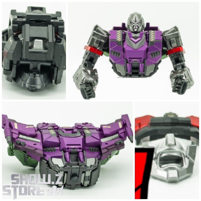 Hook vehicle mode displaying green truck with purple silver accents Hook vehicle mode displaying green truck with purple silver accents