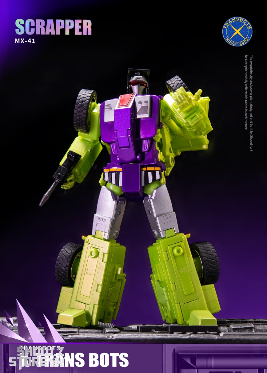 XTransbots Scrapper yellow heavy equipment mode scoop display XTransbots Scrapper yellow heavy equipment mode scoop display