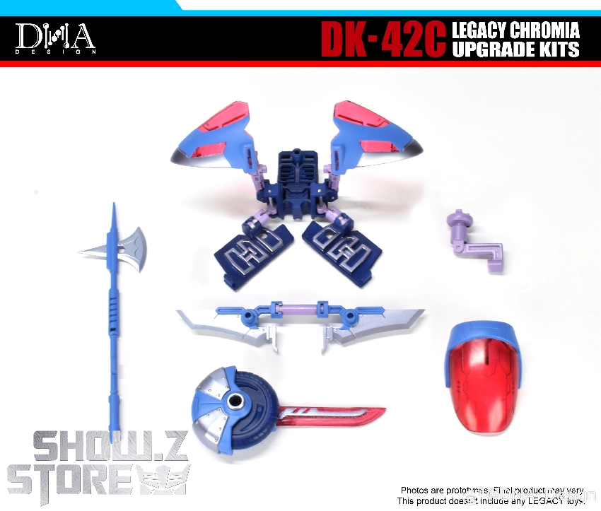 DNA Design DK-42C Legacy Chromia upgrade kits components displayed flat DNA Design DK-42C Legacy Chromia upgrade kits components displayed flat