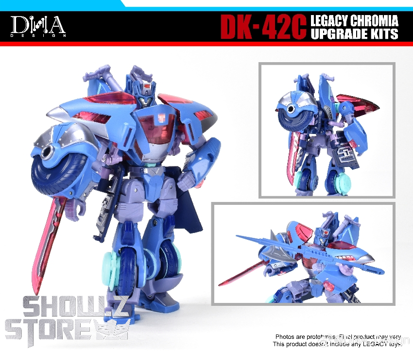 Blue red robot with upgrade armor pieces and large red shield accessory Blue red robot with upgrade armor pieces and large red shield accessory