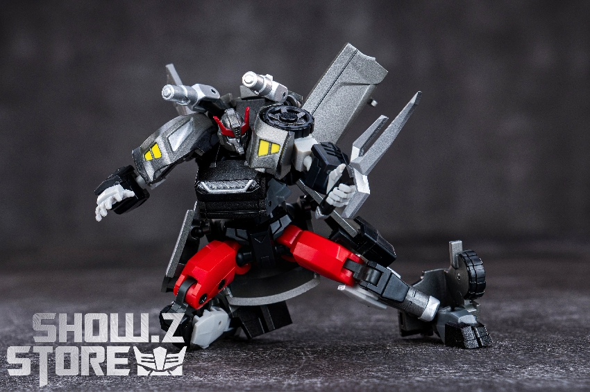 IronFactory Bluestreak robot standing pose red accents display IronFactory Bluestreak robot standing pose red accents display