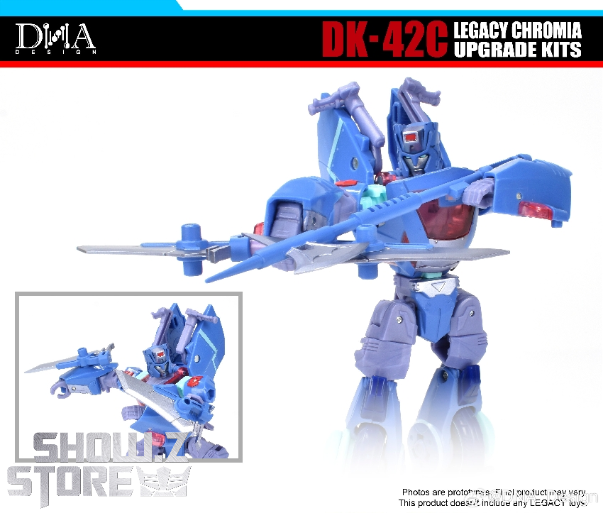 Fully armored blue robot form with oversized pink shield staff weapon Fully armored blue robot form with oversized pink shield staff weapon