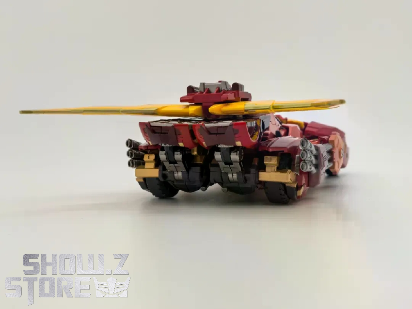 Rodimus robot alternate stance displaying transformation capabilities Rodimus robot alternate stance displaying transformation capabilities