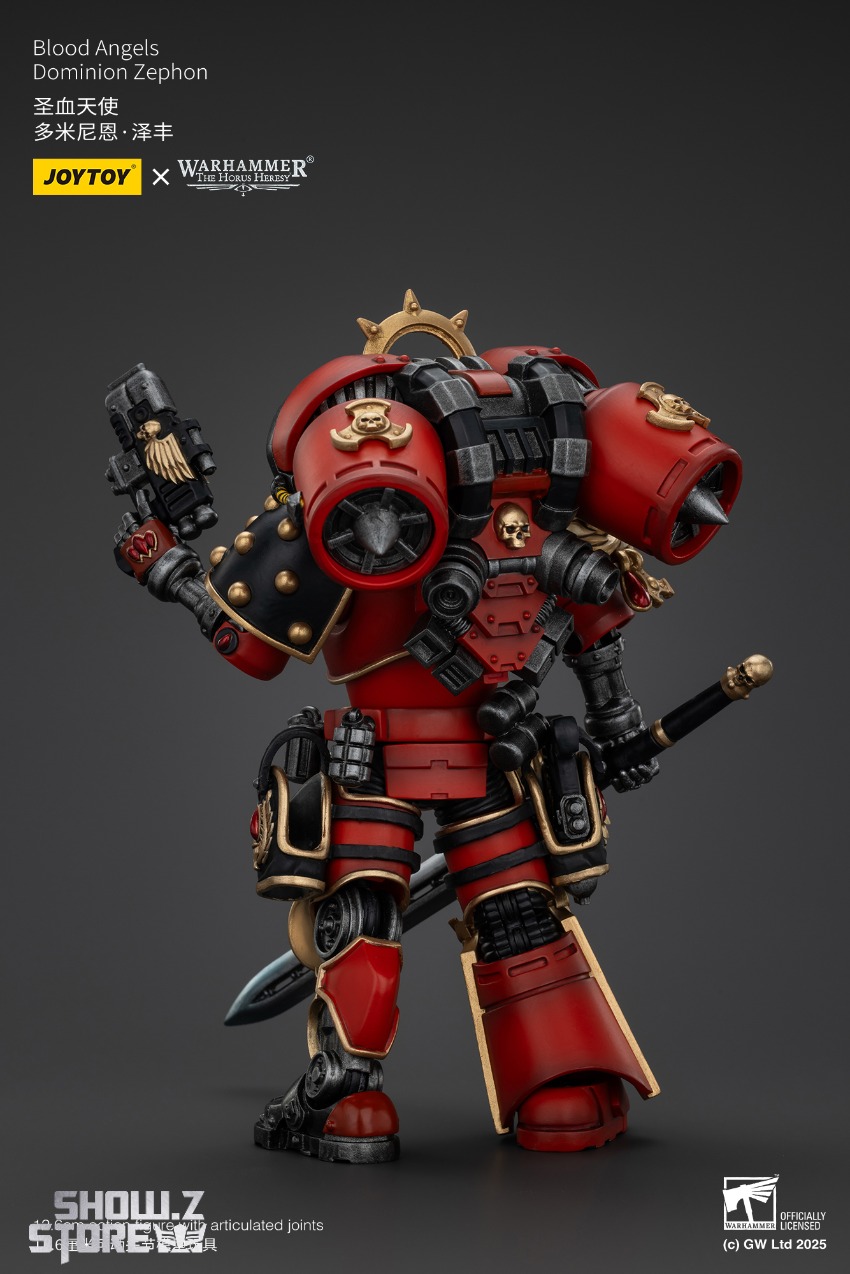 Detailed back view showing red armor panels intricate golden details Detailed back view showing red armor panels intricate golden details