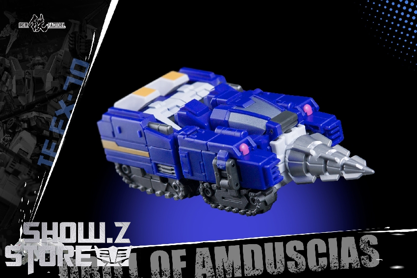 IronFactory EX-70 Drillhorn blue vehicle side profile view IronFactory EX-70 Drillhorn blue vehicle side profile view
