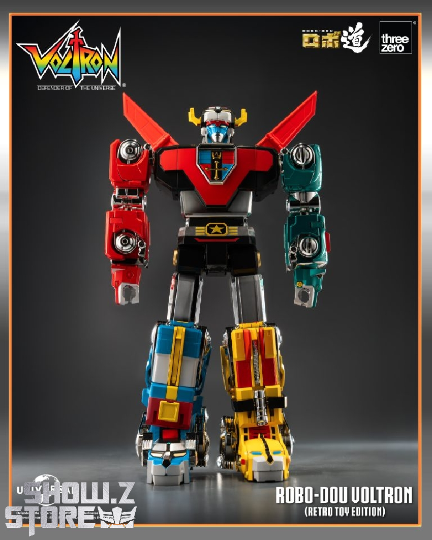 Threezero Voltron Defender Universe red blue robot warrior assembled Threezero Voltron Defender Universe red blue robot warrior assembled