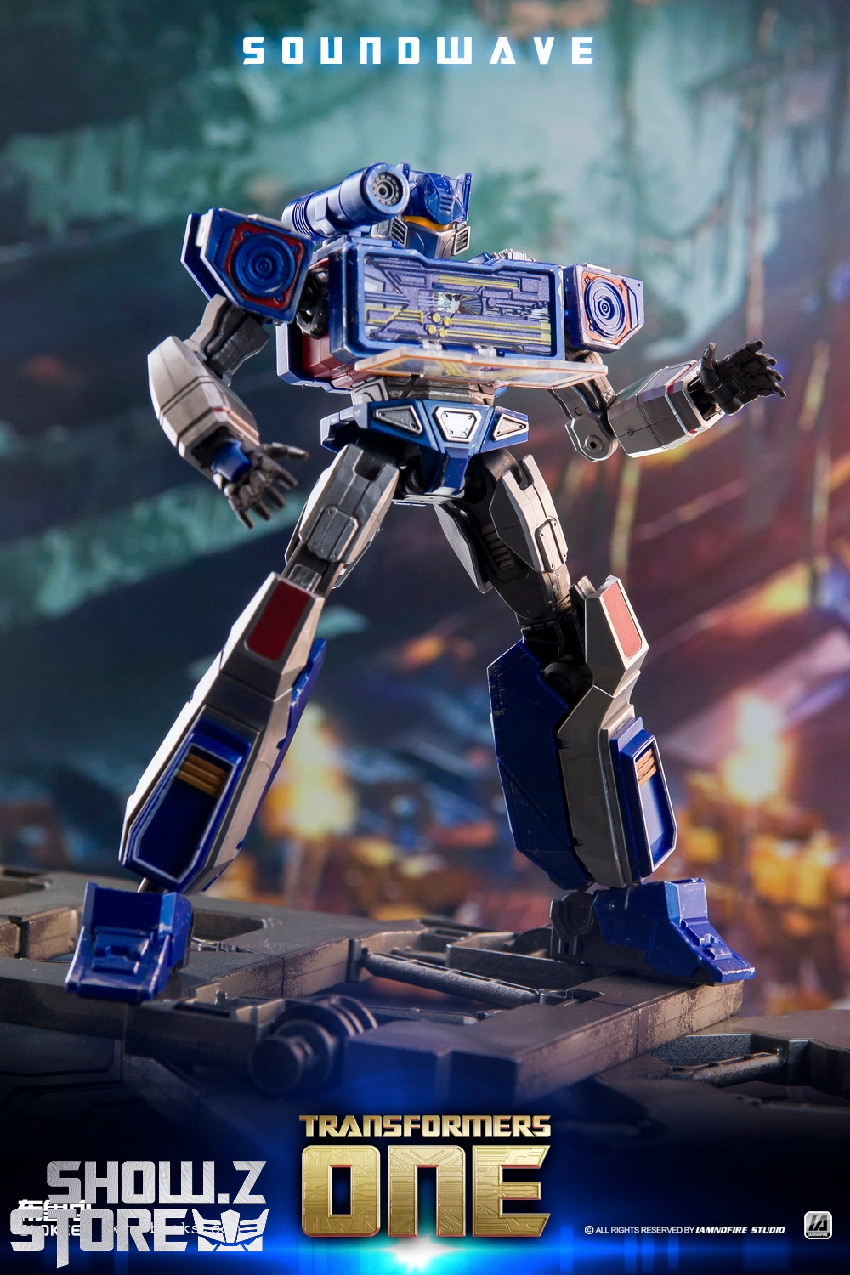 Blue Transformers One robot collectible model Blue Transformers One robot collectible model