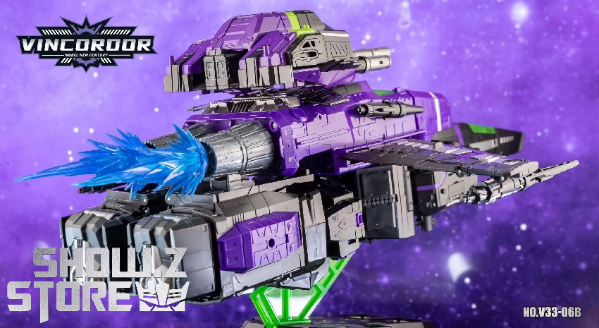 Vincoroor V33-06B purple Jetfire aircraft mode blue energy effects Vincoroor V33-06B purple Jetfire aircraft mode blue energy effects