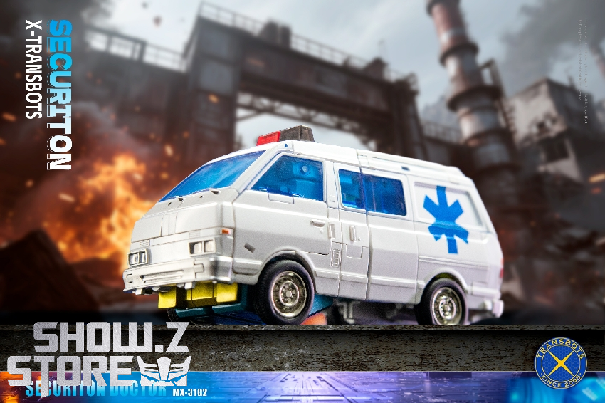 MX-31 Paragon First Aid white blue ambulance robot transformation MX-31 Paragon First Aid white blue ambulance robot transformation