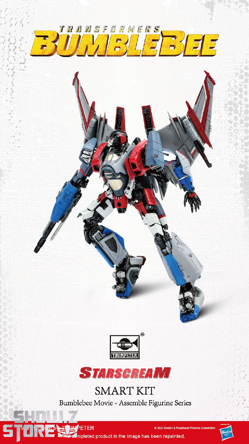 Trumpeter Starscream red blue robot airborne combat display Trumpeter Starscream red blue robot airborne combat display