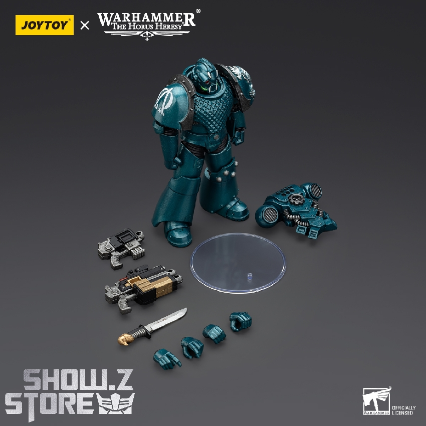 Alpha Legion warrior teal detailed armor sci-fi soldier figure Alpha Legion warrior teal detailed armor sci-fi soldier figure