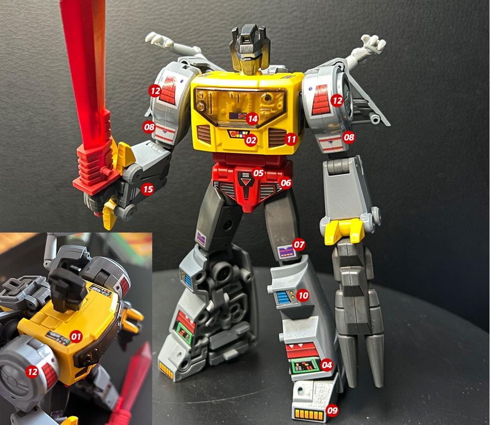 Red yellow NA Grimlock Transformer robot figure extended mechanical claws Red yellow NA Grimlock Transformer robot figure extended mechanical claws