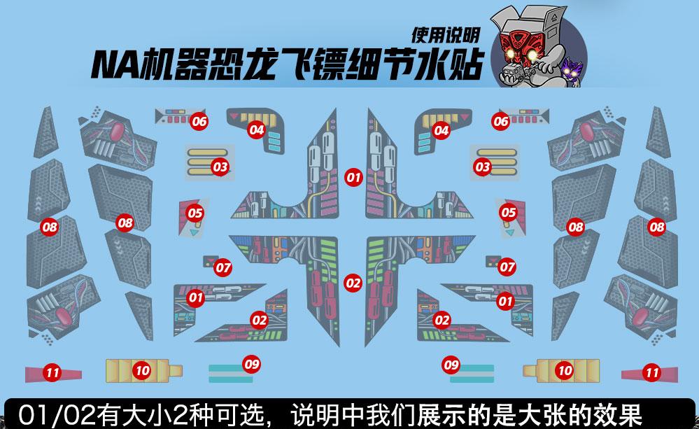 Waterslide decal sheet for NewAge H57 Freyr Swoop Transformer numbered parts Waterslide decal sheet for NewAge H57 Freyr Swoop Transformer numbered parts