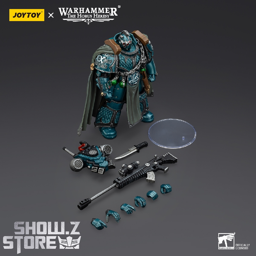 Teal detailed Warhammer Alpha Legion warrior with accessories Teal detailed Warhammer Alpha Legion warrior with accessories