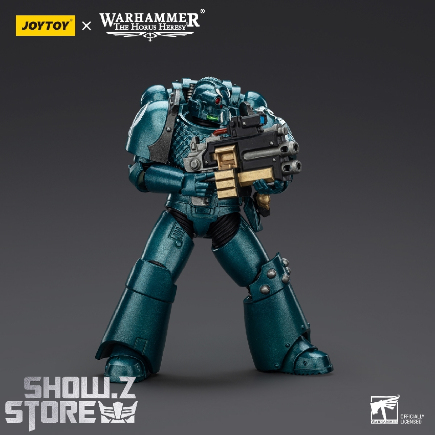 Teal cyan detailed Warhammer 40K Alpha Legion soldier weapons Teal cyan detailed Warhammer 40K Alpha Legion soldier weapons