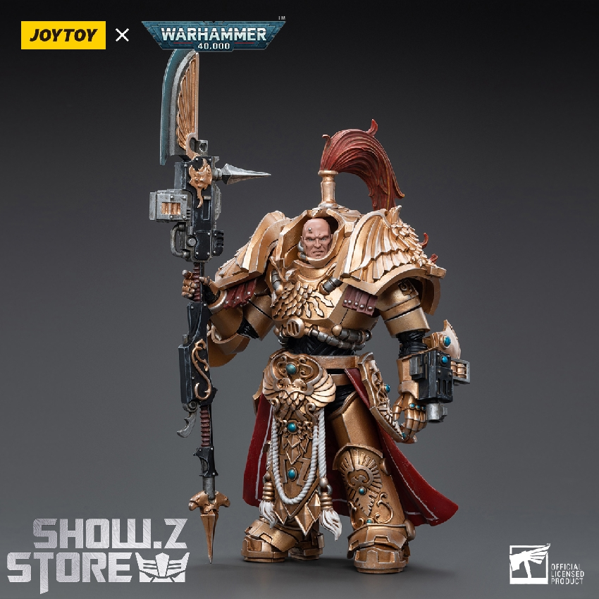 JoyToy Warhammer Adeptus Custodes gold red armored warrior with halberd JoyToy Warhammer Adeptus Custodes gold red armored warrior with halberd
