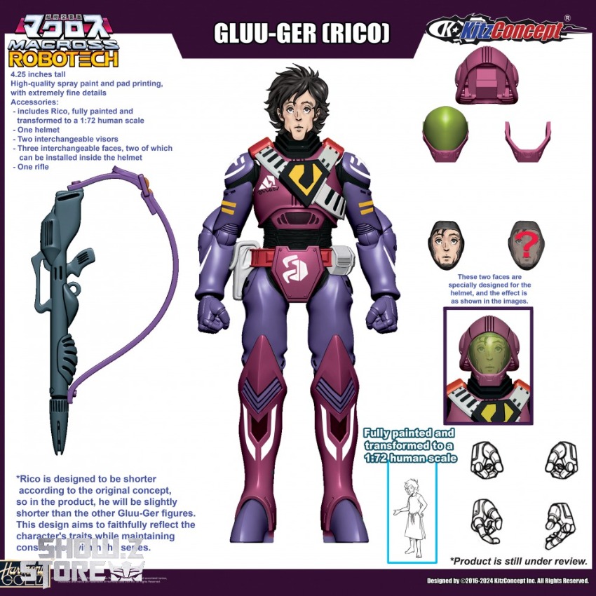 Kitzconcept Gluu-Ger Rico purple armor Zentradi warrior figure Kitzconcept Gluu-Ger Rico purple armor Zentradi warrior figure