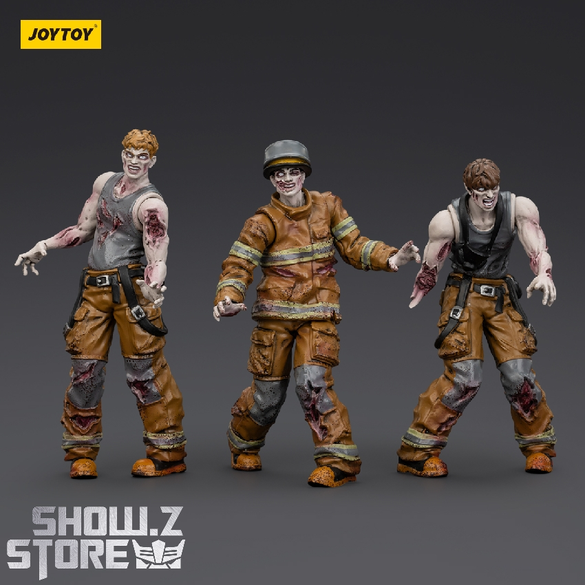 Multiple pose variations detailed zombie firefighter collectible figure Multiple pose variations detailed zombie firefighter collectible figure