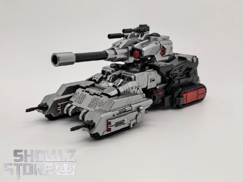 Mastermind Tyrantron gray red tank form with cannon turret Mastermind Tyrantron gray red tank form with cannon turret
