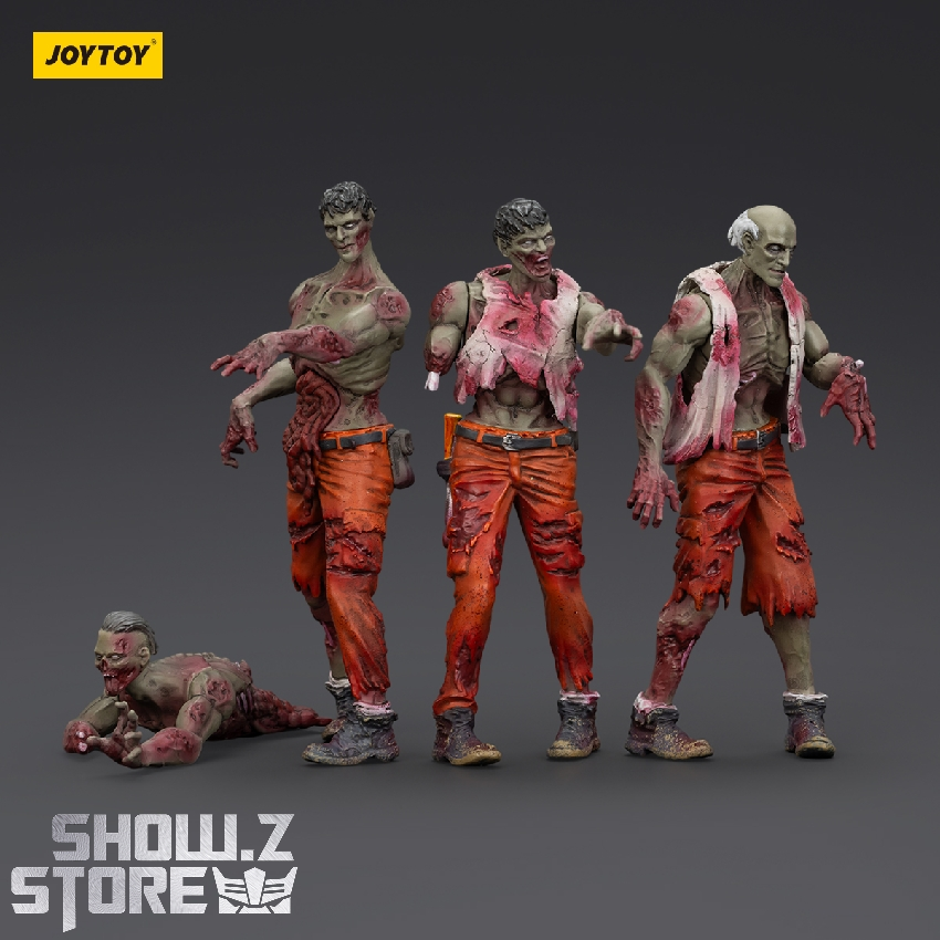 Multiple zombie mechanics red tan work clothes shown in detail Multiple zombie mechanics red tan work clothes shown in detail