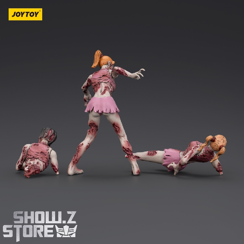 Zombie cheerleader character brown hair pink skirt multiple poses Zombie cheerleader character brown hair pink skirt multiple poses