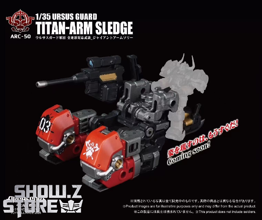 Titan-Arm Sledge red black armored combat robot multiple angles Titan-Arm Sledge red black armored combat robot multiple angles