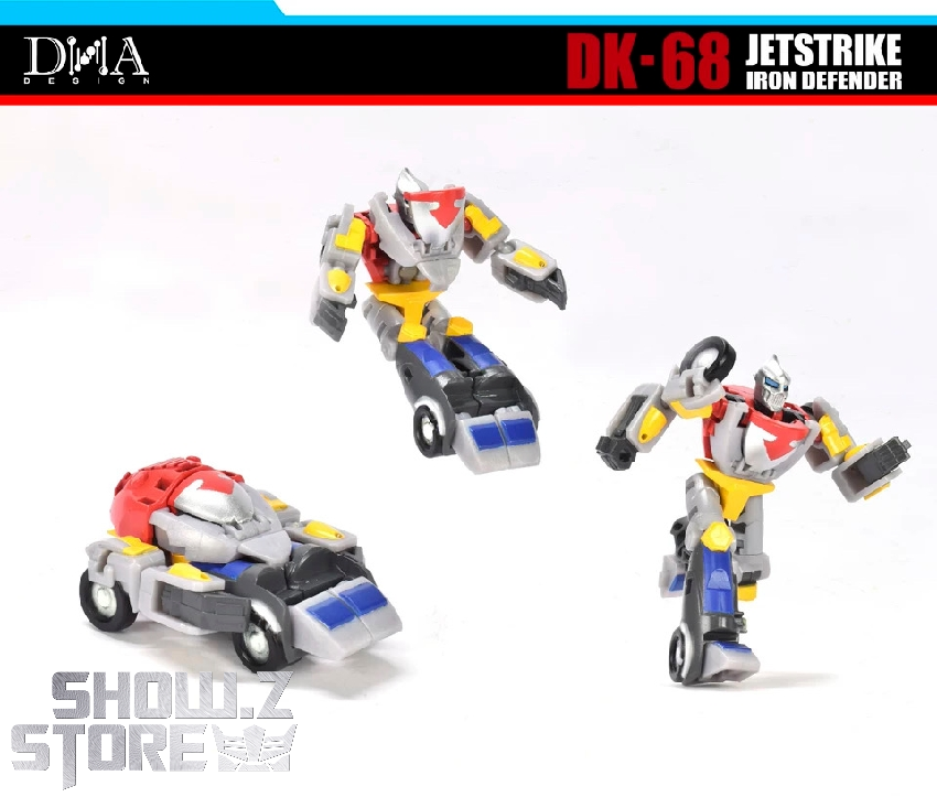 DNA Design DK-68 Jetstrike Iron Defender red yellow vehicle mode DNA Design DK-68 Jetstrike Iron Defender red yellow vehicle mode