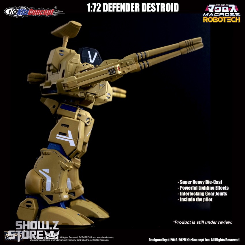 Tan gold mecha robot standing articulated joints weapons equipped Tan gold mecha robot standing articulated joints weapons equipped