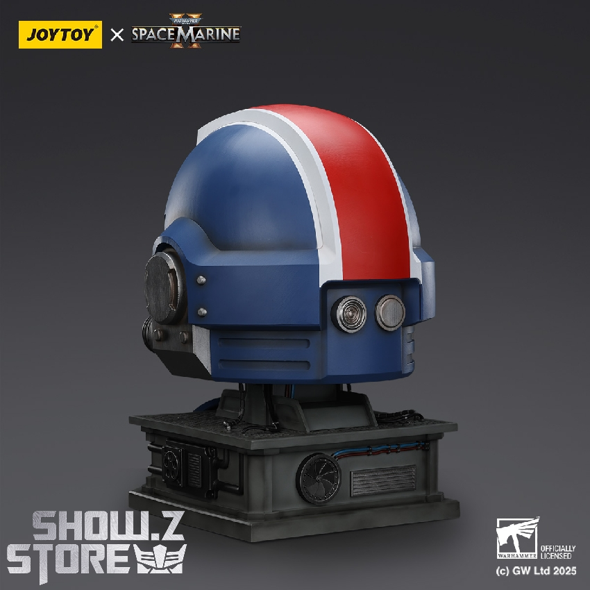 JoyToy Ultramarines helmet mounted display base Warhammer logo JoyToy Ultramarines helmet mounted display base Warhammer logo