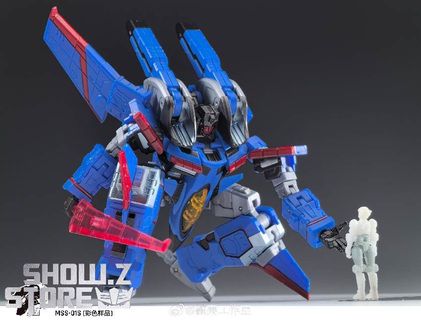 Blue white gray robot character standing pose Blue white gray robot character standing pose