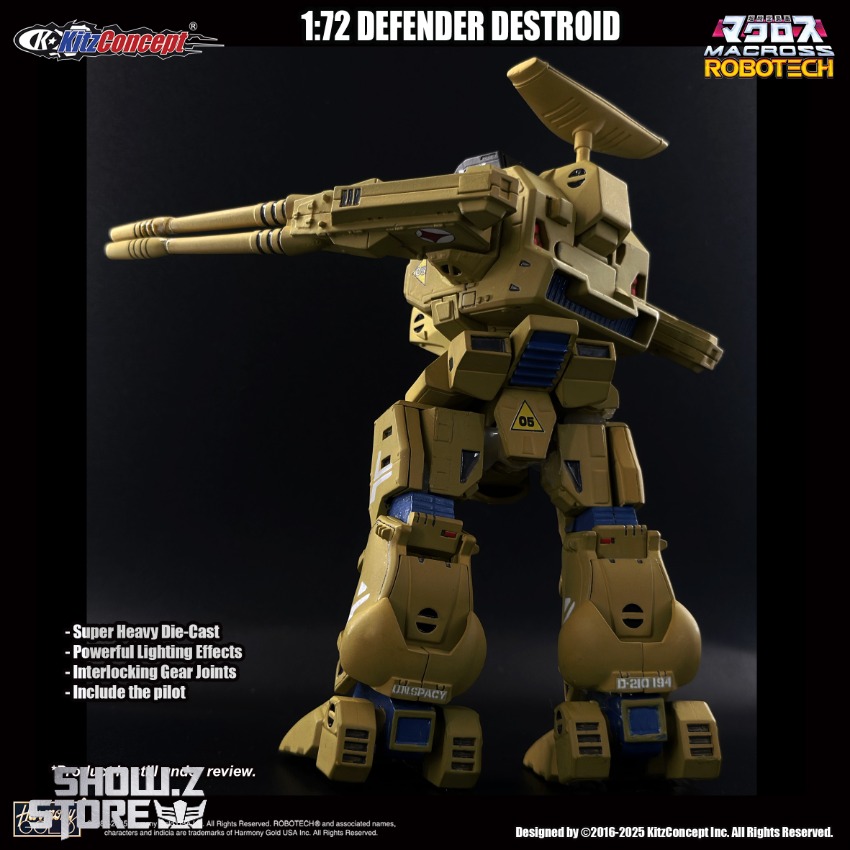 Tan gold Defender Destroid robot dual cannons landing gear Tan gold Defender Destroid robot dual cannons landing gear