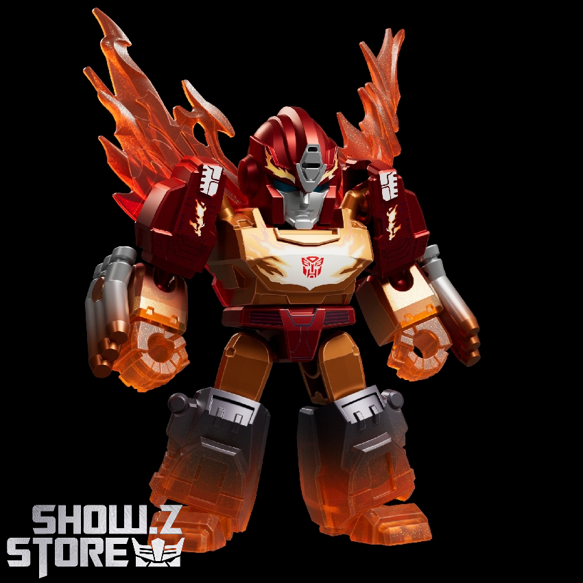 Defender Transformers robot orange flame effect figure pose Defender Transformers robot orange flame effect figure pose