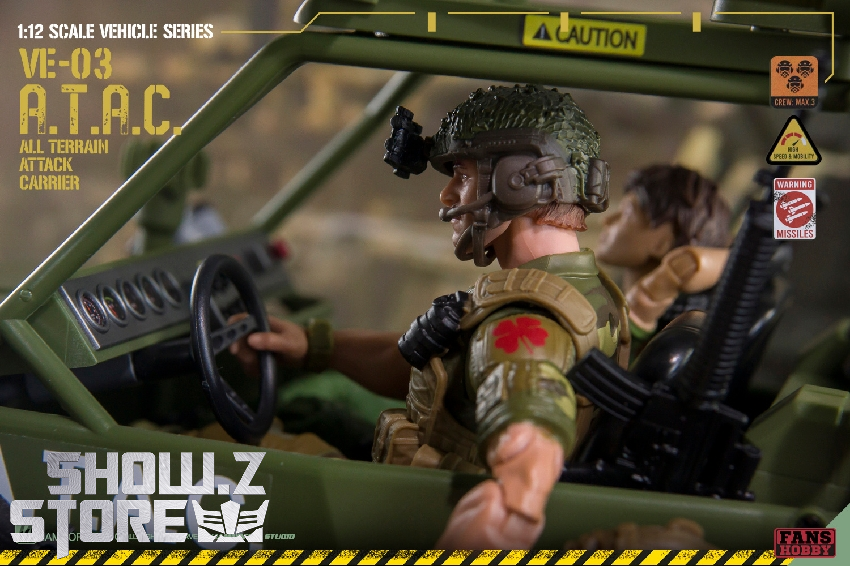 Detailed cabin scene FansHobby strike vehicle with multiple soldier figures Detailed cabin scene FansHobby strike vehicle with multiple soldier figures