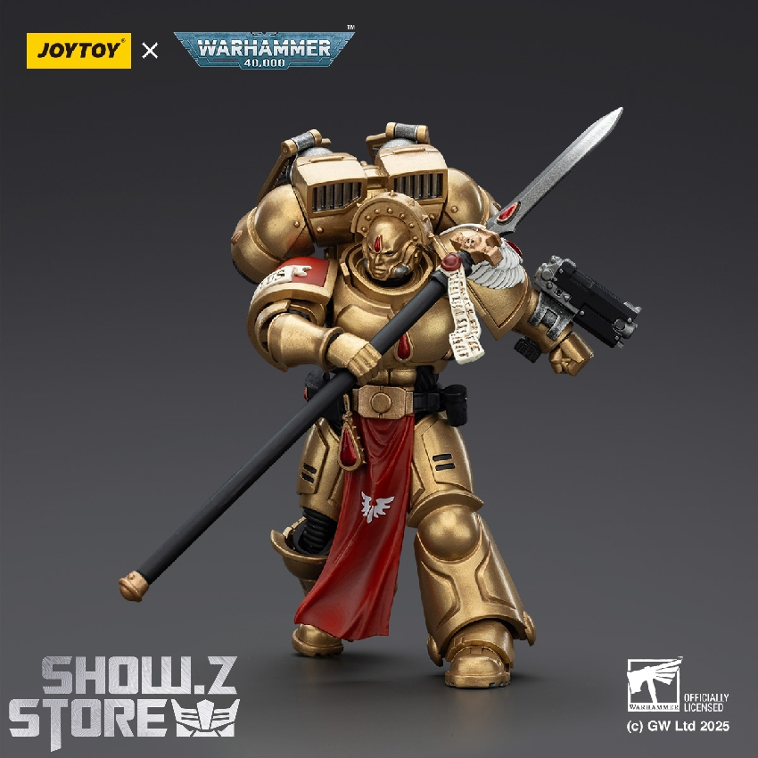 Side profile of Sanguinary Guard with sword and shoulder armor Side profile of Sanguinary Guard with sword and shoulder armor